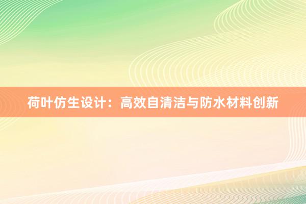 荷叶仿生设计：高效自清洁与防水材料创新